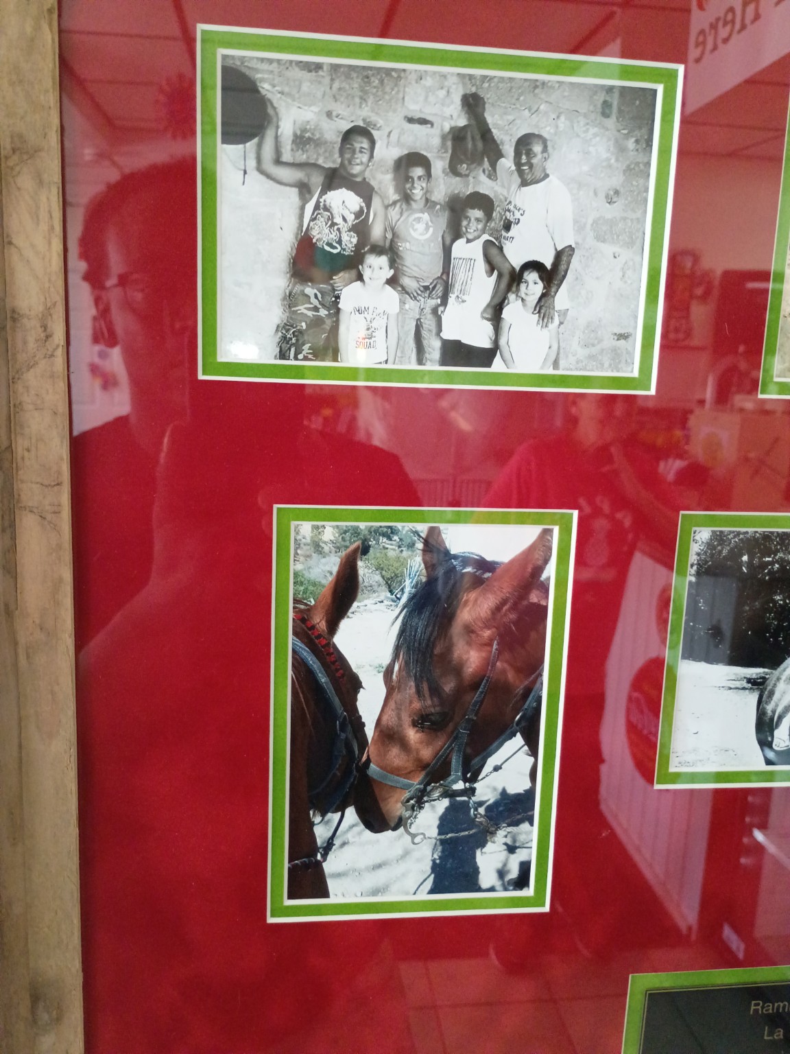 A treasured family history photo display at Paco's Taco Express